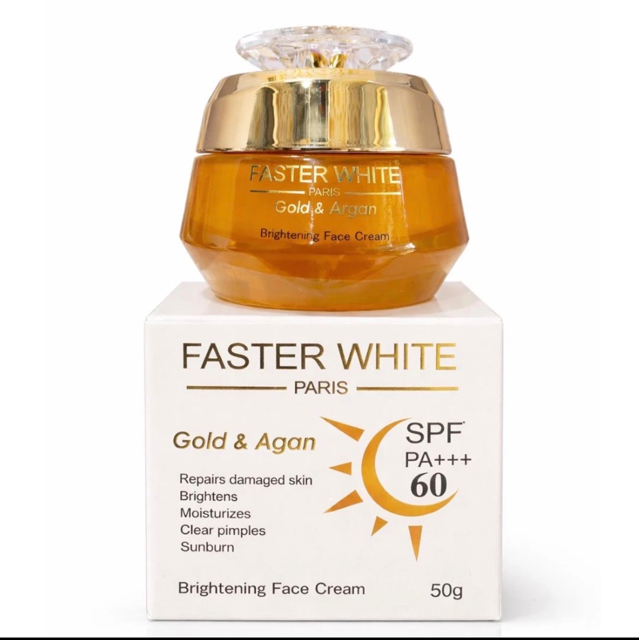 Faster White Gold & Argan Brightening Face Cream 50g With SPF60 PA+++