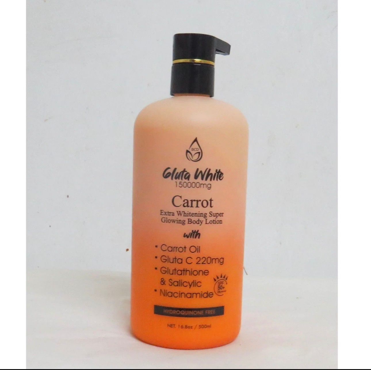 Gluta White Carrot Extra Whitening Glowing Body Lotion 500ml
