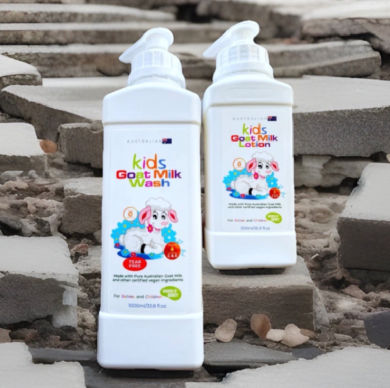 Bubula Baby Australian Kids Goat Milk Lotion 500ml + Body Wash 1000ml_ 2pcs set