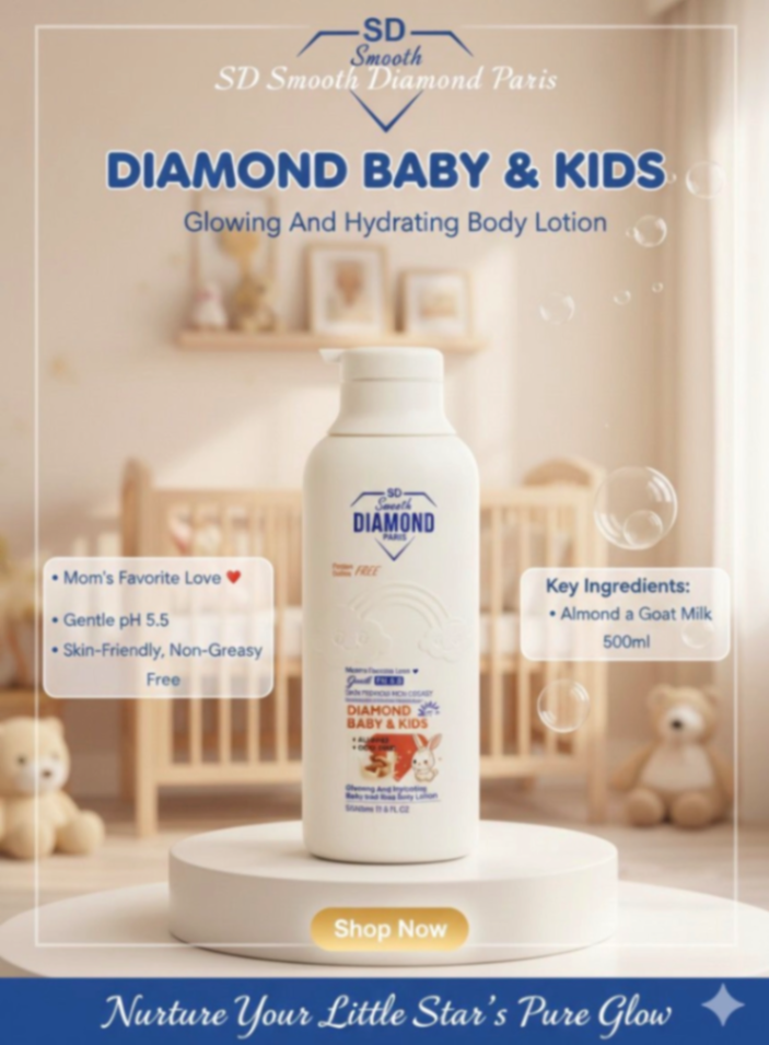 Smooth Diamond Almond & Goat Milk Glowing & Hydrating Baby Lotion 500ml
