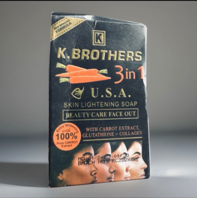 K.Brothers 3-in-1 Carrot Skin Lightening Soap 200g For Lightening And Glowing