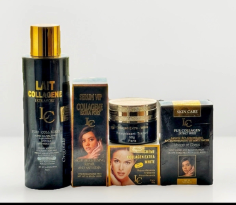 Lait Collagen Extra-fort Whitening Lotion + Face Cream + Serum + Soap - 4pcs Set