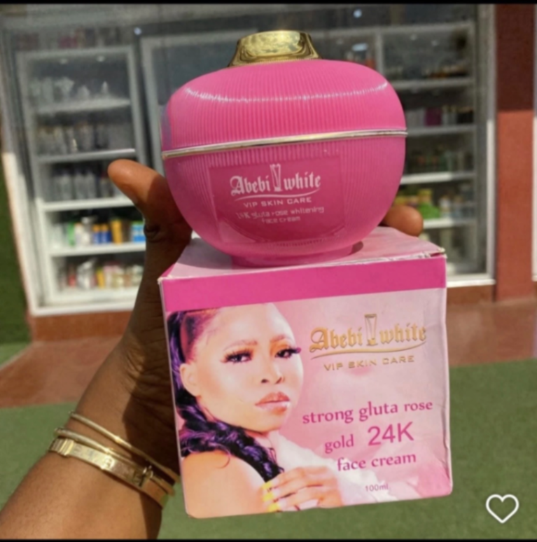Original Abebi White Strong Gluta Rose Gold 24k Whitening Face Cream 100g
