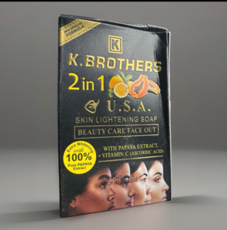 K.Brothers 2-in-1 Papaya & Vitamin C Skin Lightening Soap 200g For Lightening