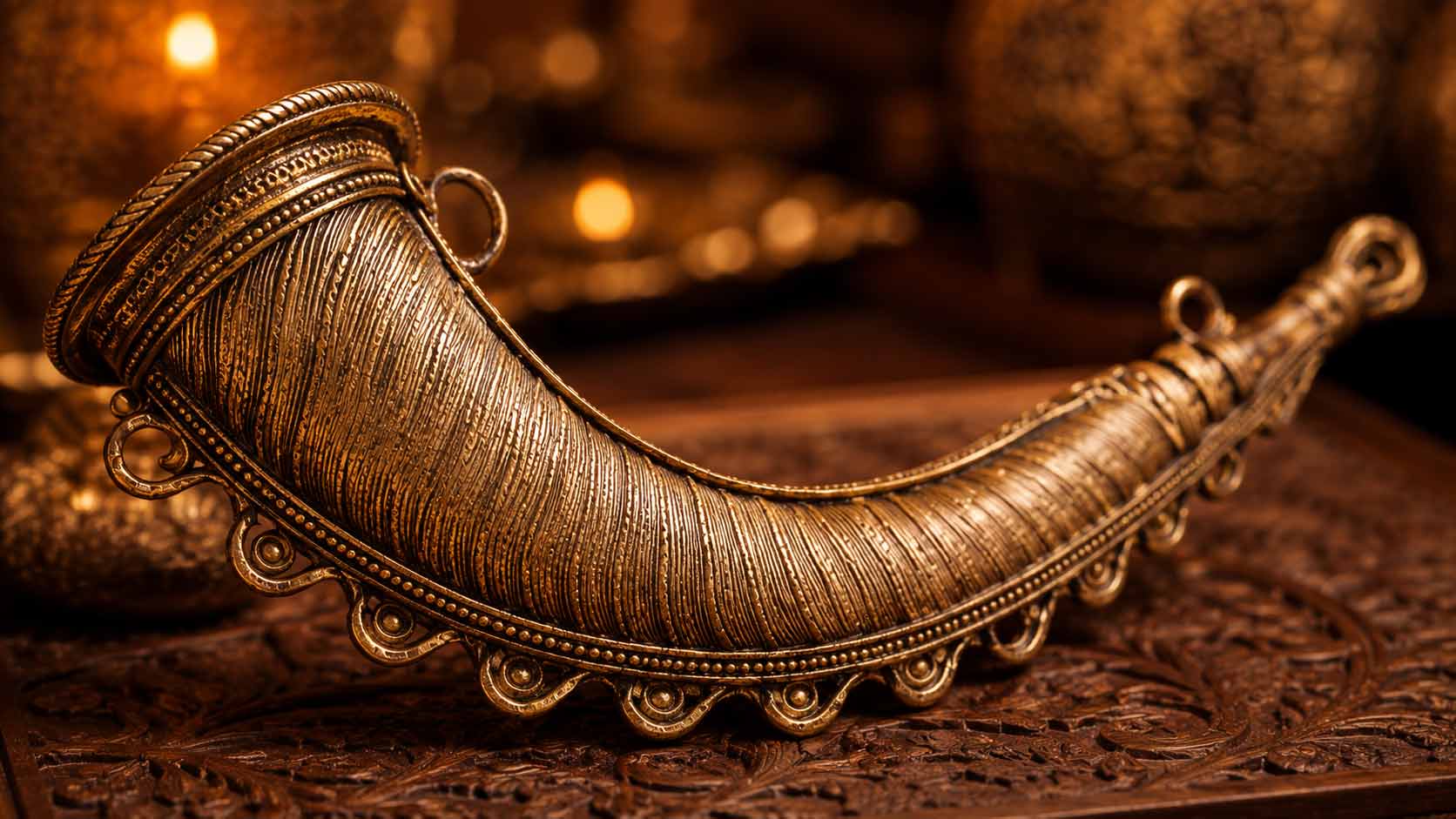 Antique Brass Todi Close-up