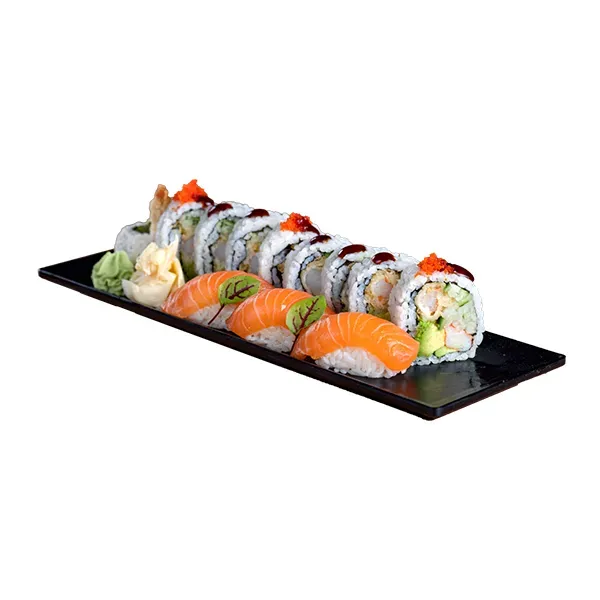 Dynamite Maki (10pcs) and Salmon Sushi (3pcs)