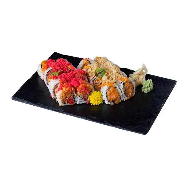 Spicy Tuna Roll (8pcs) and Spicy Salmon Roll (8pcs)