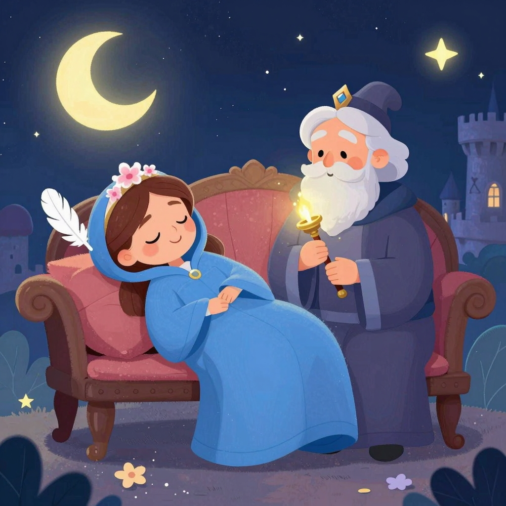 نعاس الريشة تحت أضواء القلعة