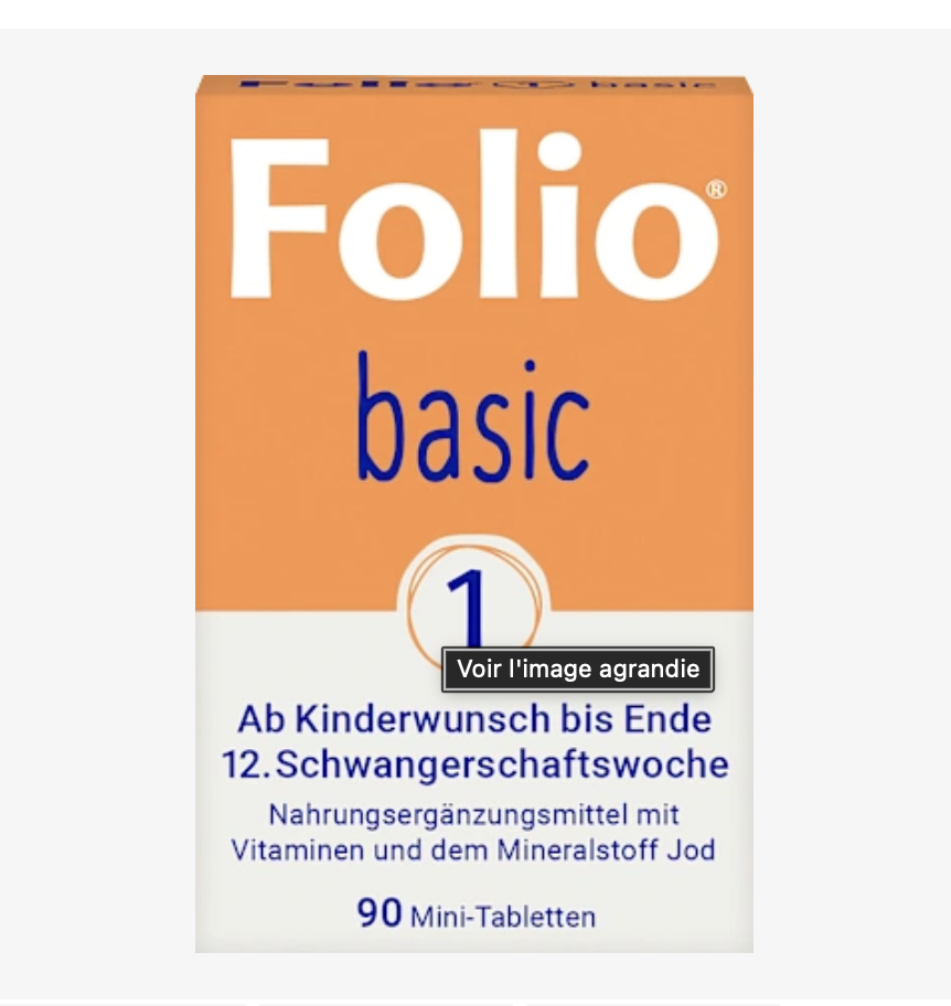 Mini-comprimés d'acide folique Basic 1, 90 comprimés