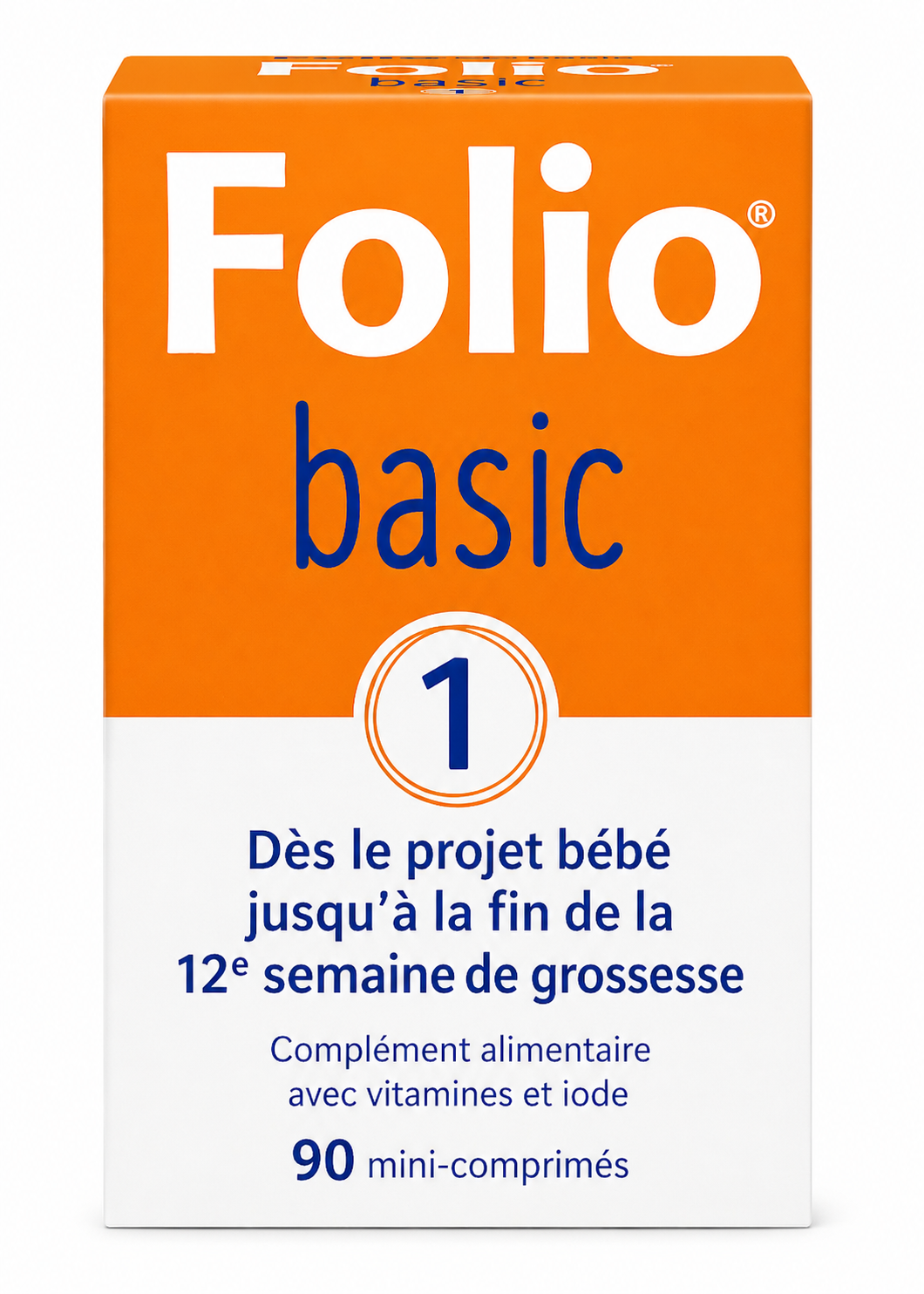 Mini-comprimés d'acide folique Basic 1, 90 comprimés