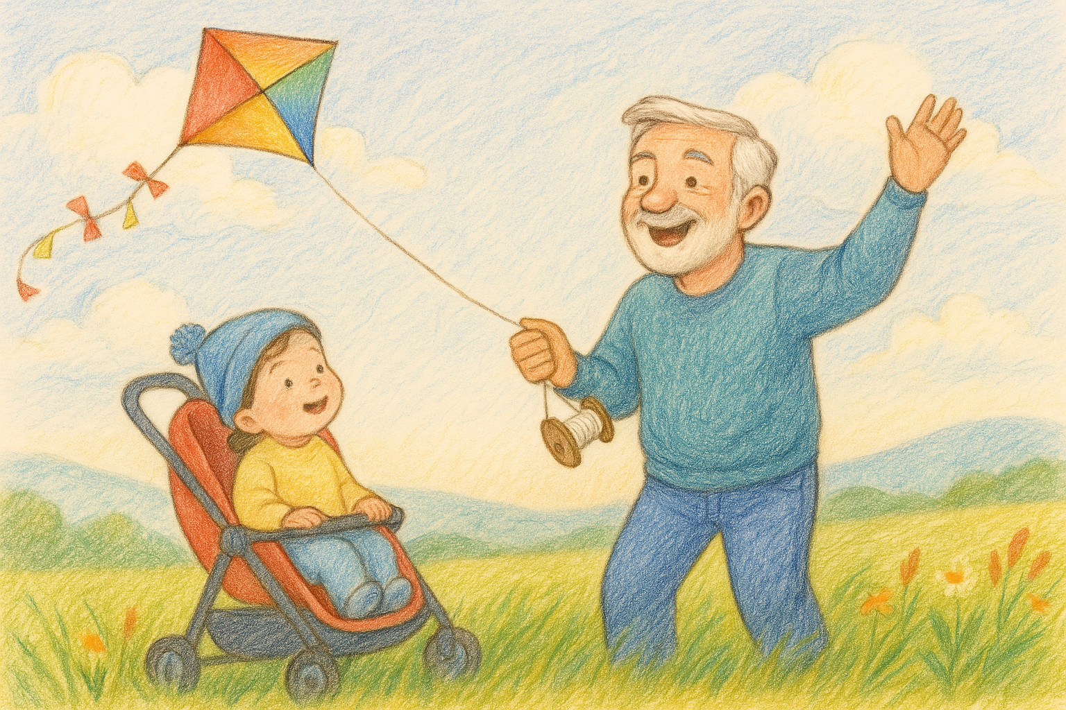 Grandpa and the Rainbow Kite Cover