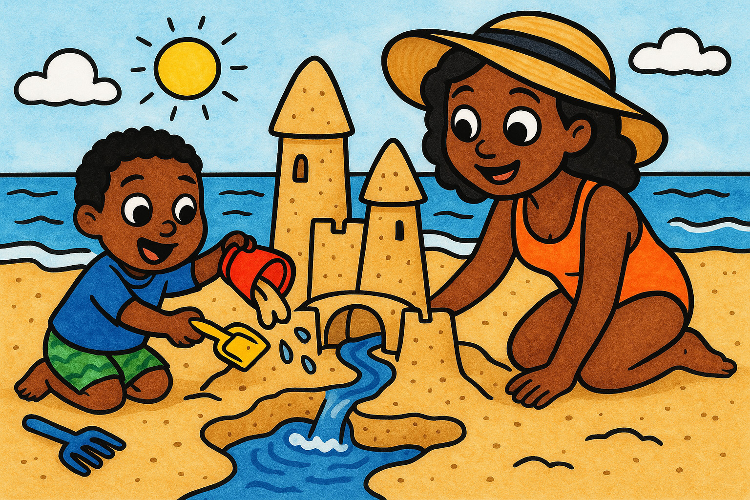 Mom and the Sandcastle Cover
