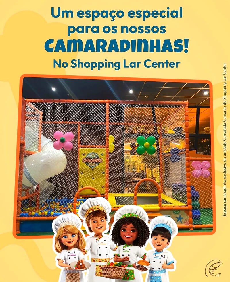 Área kids de Camarada Camarão Shopping Lar Center: Camarões, Peixes, Happy Hour, Restaurante, SP