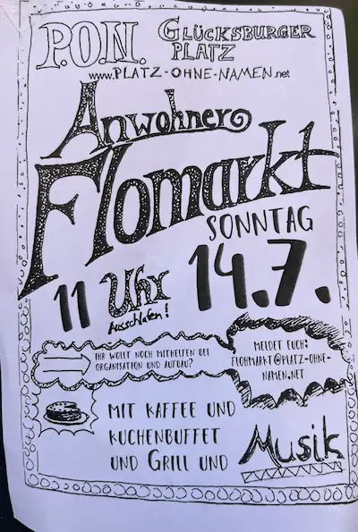 Anwohner Flohmarkt Glückburger Platz 