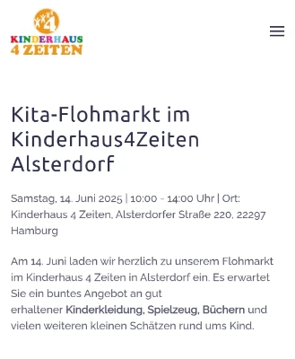 Kita-Flohmarkt im Kinderhaus4Zeiten