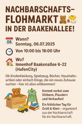 Nachbarschafts-Flohmarkt in der Baakenallee