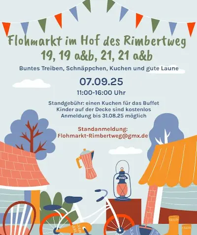 Flohmarkt im Hof des Rimbertwegs