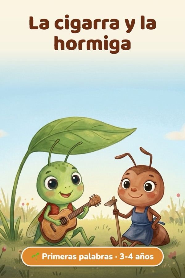 La cigarra y la hormiga · Primeras palabras (3-4 años)