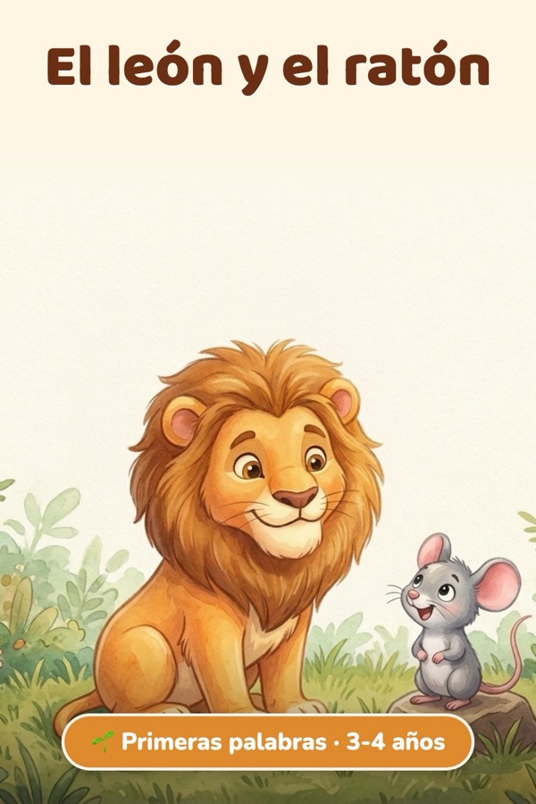 El león y el ratón · Primeras palabras (3-4 años)