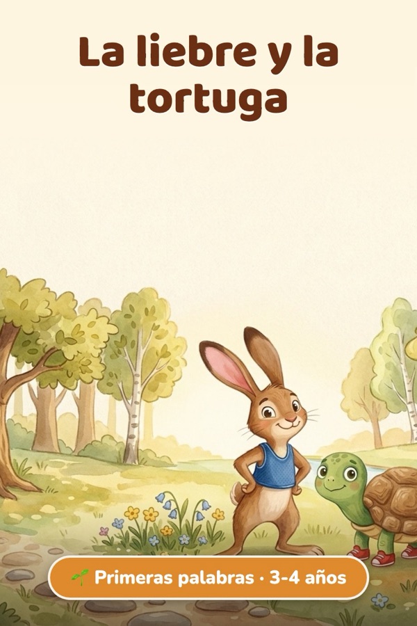 La liebre y la tortuga · Primeras palabras (3-4 años)