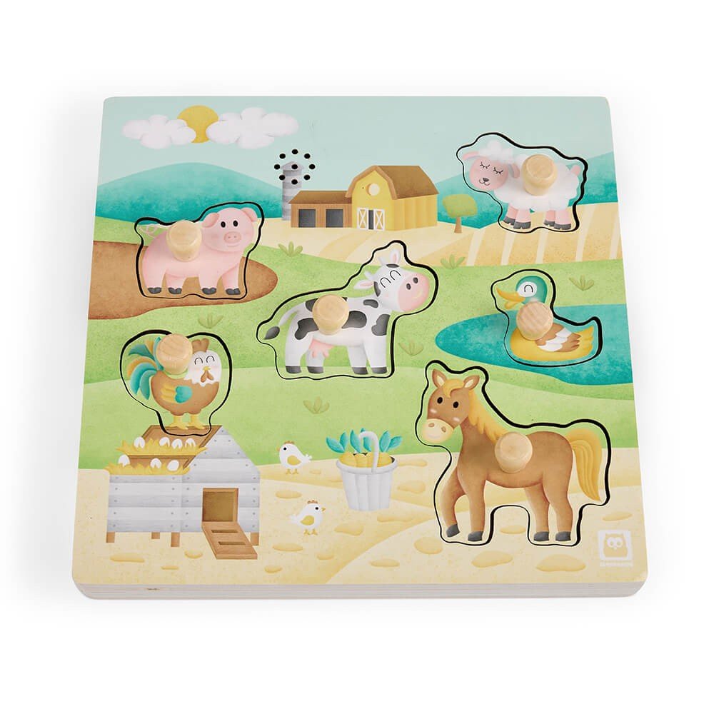 Puzle encajable musical de madera – Farm Friends