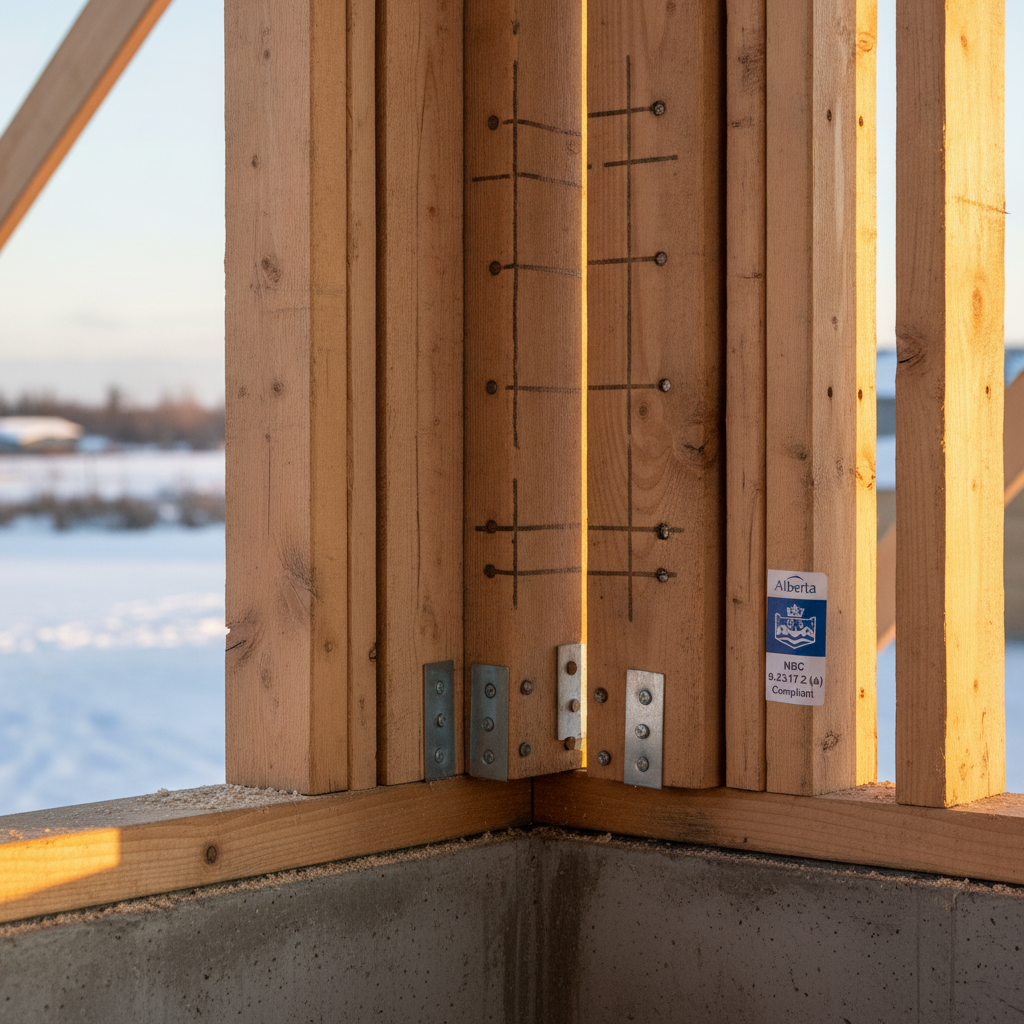 Minimum Fastening Requirements for Built-Up Wood Headers, Beams, and Lintels in Alberta - NBC 9.23.17.2.(4) Detailed Analysis