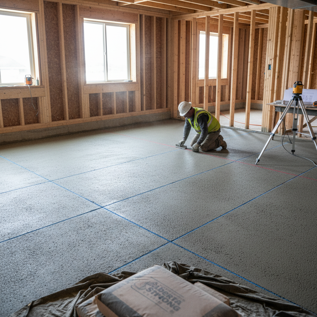 Maximum Spacing for Control Joints in Concrete Slabs-on-Ground Under NBC 9.15.4.6.(1) in Alberta Residential Construction