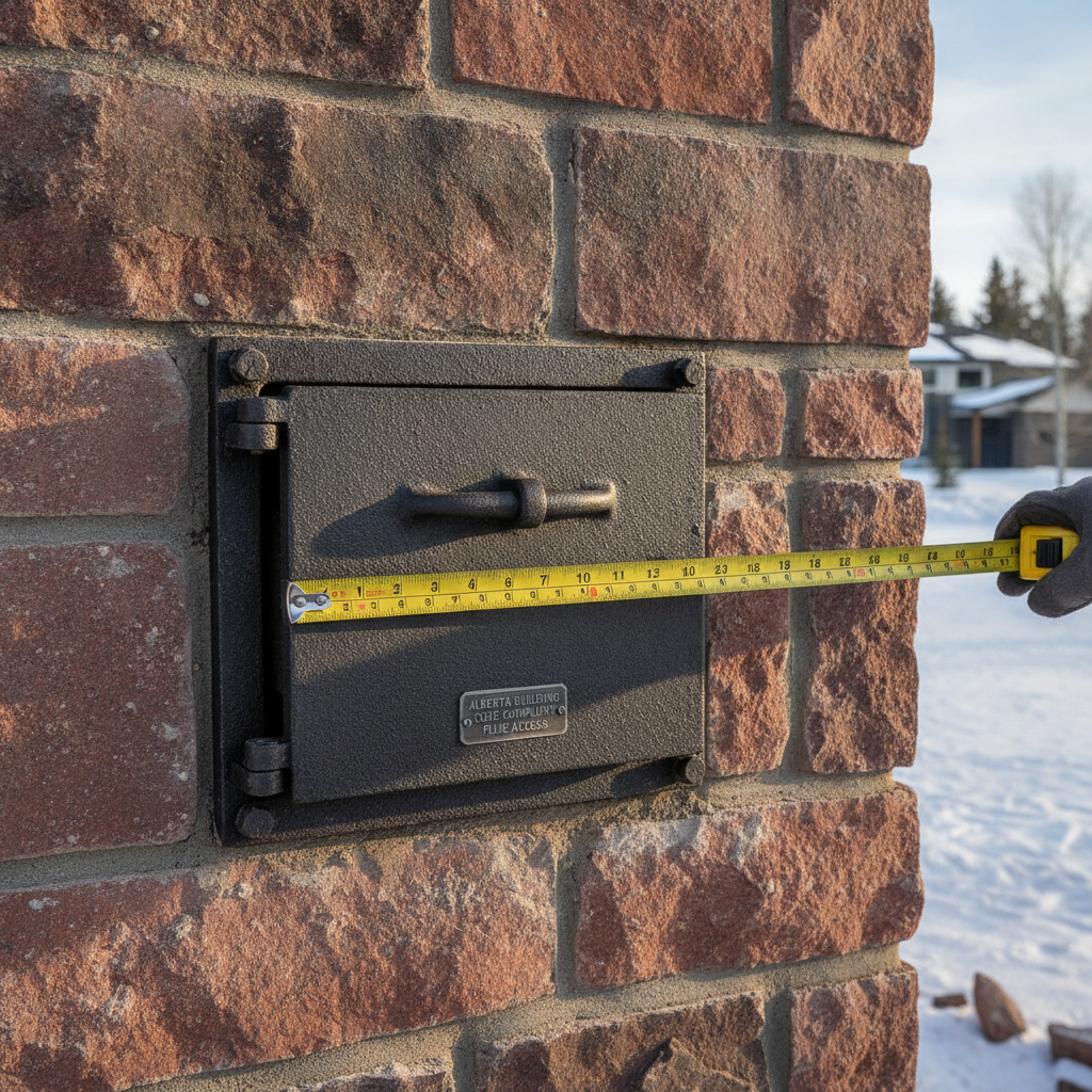 Minimum Dimensions for Cleanout Openings in Residential Masonry Chimney Flues in Alberta (NBC 2023 AE)