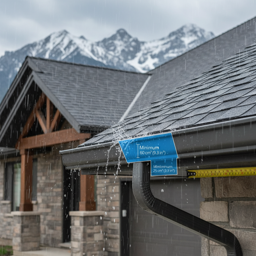 Determining Minimum Cross-Sectional Area for Residential Gutters and Downspouts under NBC 9.27.5.2 in Alberta