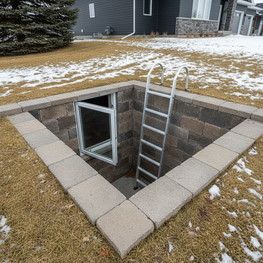 Minimum Clear Width and Depth for Residential Egress Window Wells Under NBC 9.9.10.4.(1) in Alberta