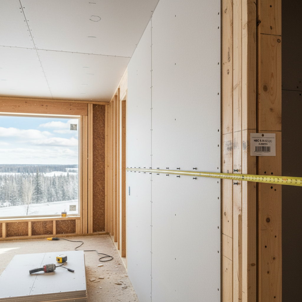 Minimum Fastener Spacing for Gypsum Board Under NBC 9.29.5.1.(1) Alberta