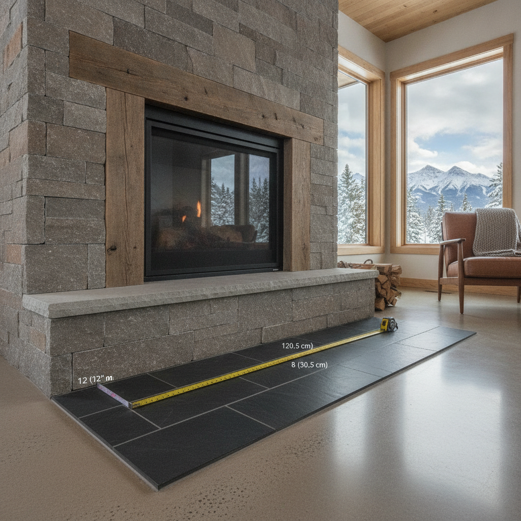 Minimum Projection and Side Extension for Residential Fireplace Hearths Under Alberta NBC 9.22.4.2 - Advanced Compliance and Practice