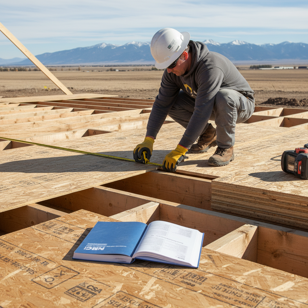 Minimum Floor Sheathing Thickness for Joist Spacing Under NBC 9.23.3.4.(1) in Alberta
