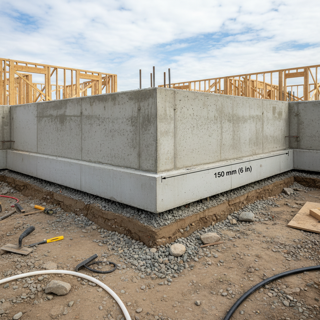 Concrete Footing Projections: NBC 9.15.3.7.(1) Minimums and Their Vital Role in Alberta Residential Foundations