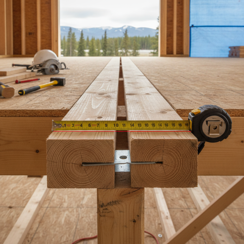 Minimum Required Overlap for Lapped Floor Joists Under NBC 9.23.9.1.(2) in Alberta Multifamily Construction