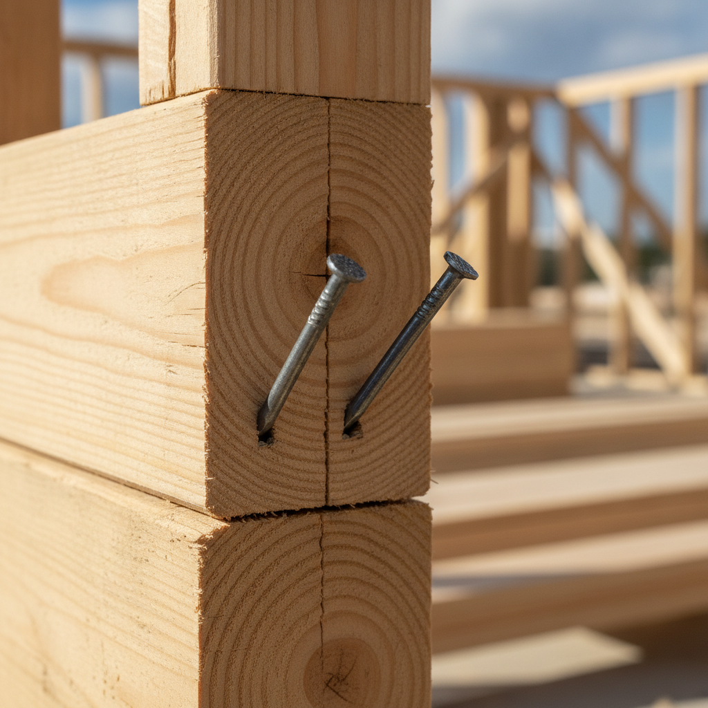 Minimum Nailing Requirements for Toenailed Joists and Rafters Under NBC(AE) 9.23.17.2.(6)