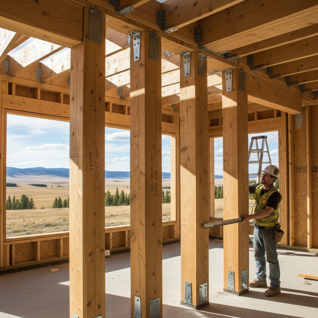 Minimum Nominal Size for Wood Columns in Residential Construction Under NBC(AE) 2023 9.23.13.2.(1)