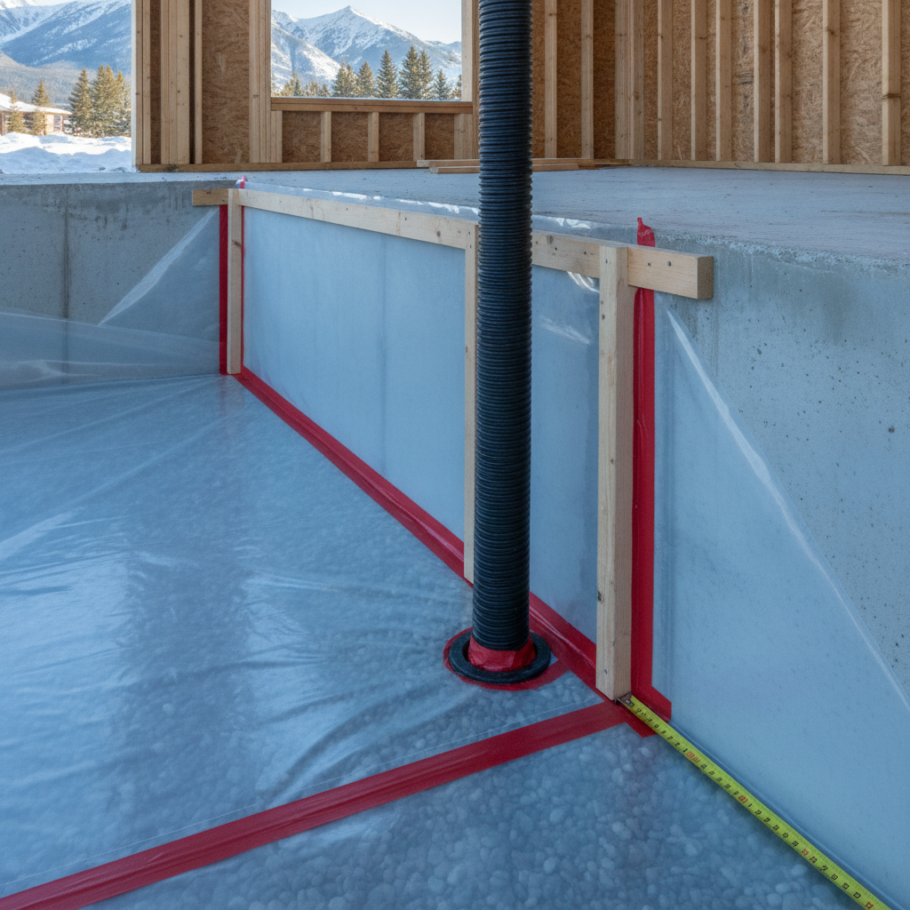 Minimum Overlap and Sealing Requirements for Polyethylene Gas Barriers in Alberta Radon Rough-ins
