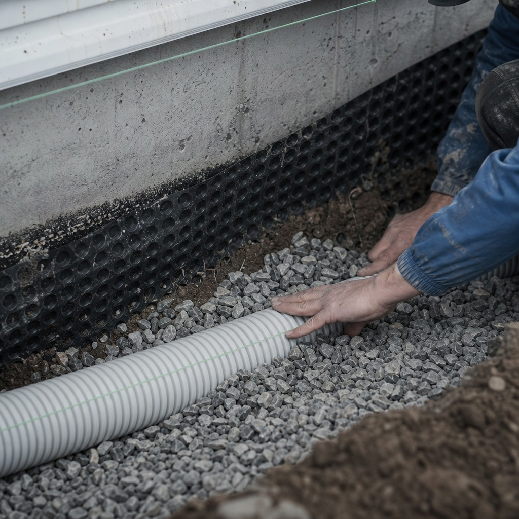 Minimum Required Slope for Residential Foundation Drainage Tile in Alberta Under NBC 9.14.3.4.(1)