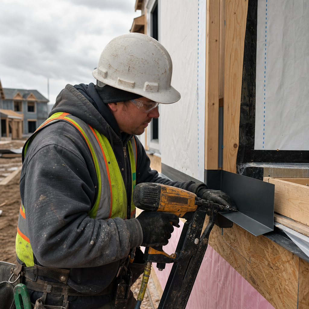 Minimum Downward Extension and Edge Detail for Wall Drip Flashing in Alberta Multifamily Construction