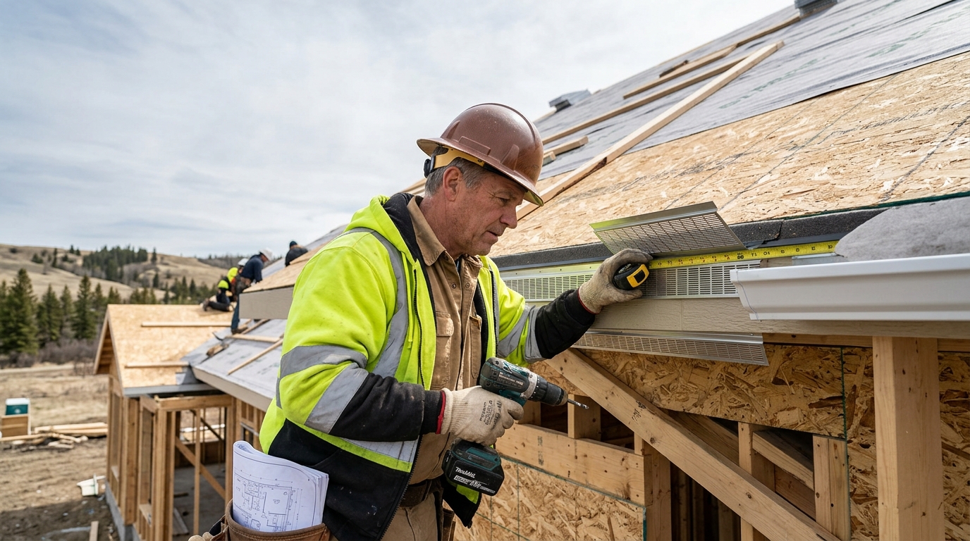 Minimum Required Net Free Vent Area for Attic or Roof Space Ventilation Under NBC 9.19.1.2.(1) in Alberta