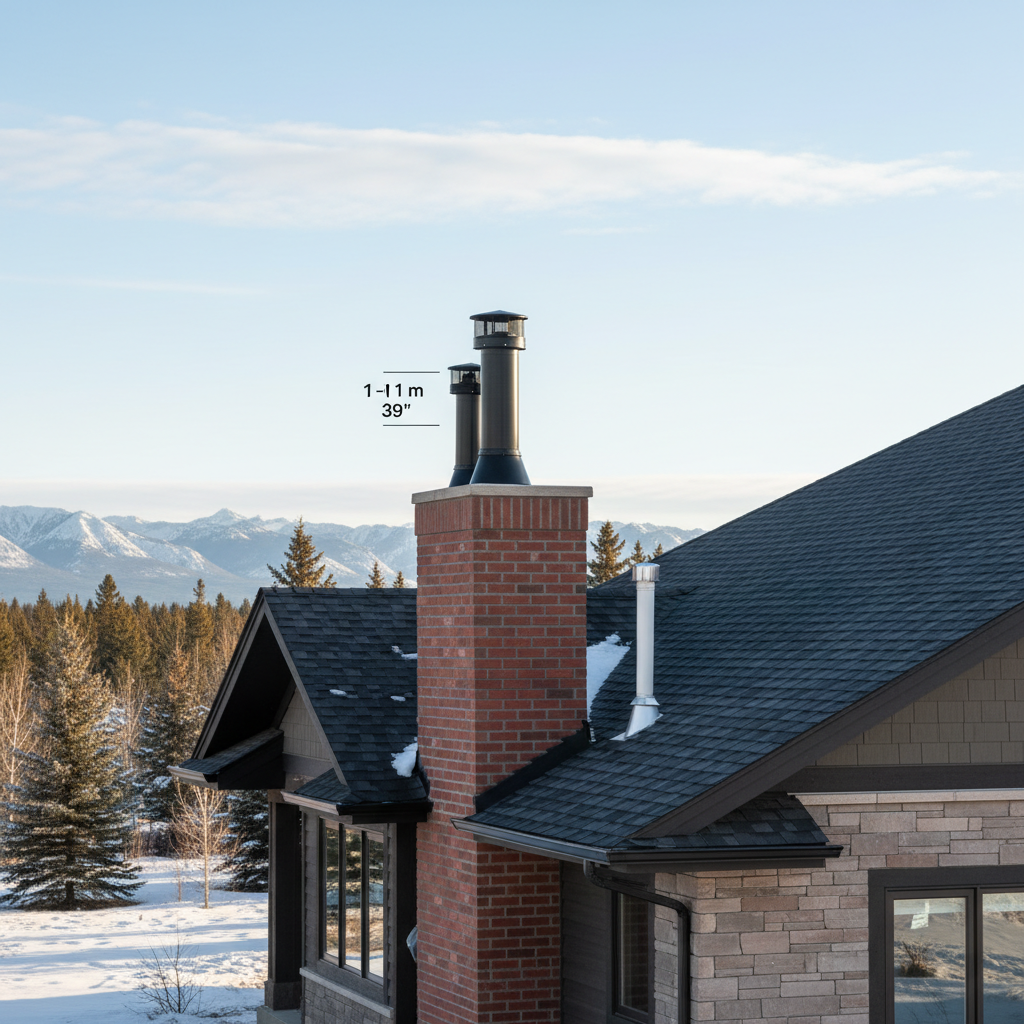 Minimum Residential Chimney Height Requirements Above Roofs in Alberta: NBC 9.21.3.6.(1) Deep Dive