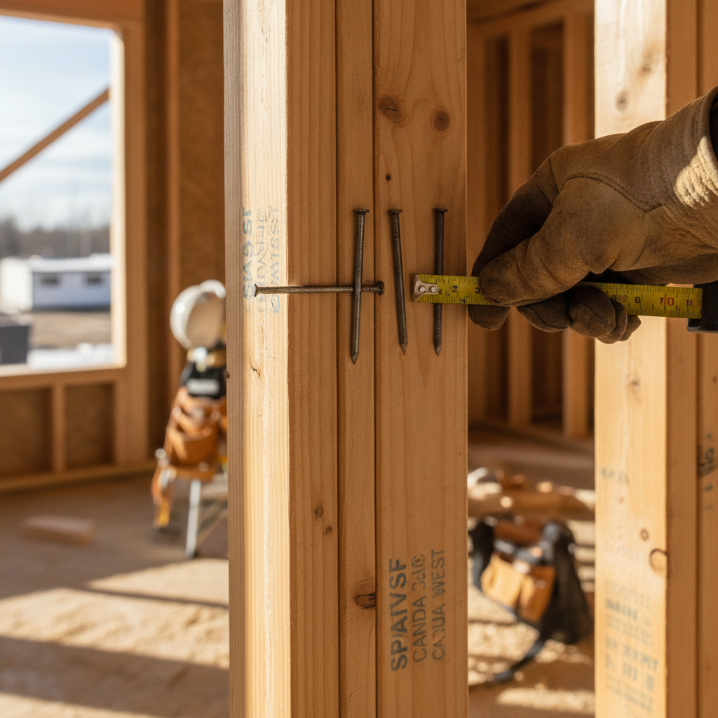 Minimum Nail Size and Type for Stud-to-Plate Connections: Advanced Analysis Under NBC 9.23.17.2.(1) in Alberta