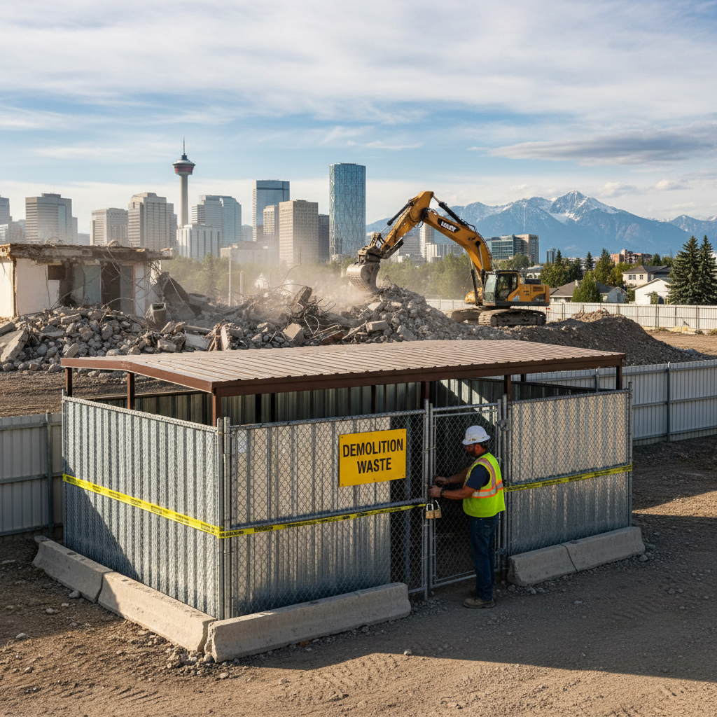 Ensuring Safe Waste Material Enclosures at Calgary Construction and Demolition Sites: Navigating NBC 8.2.5.3 for Homeowners and Builders