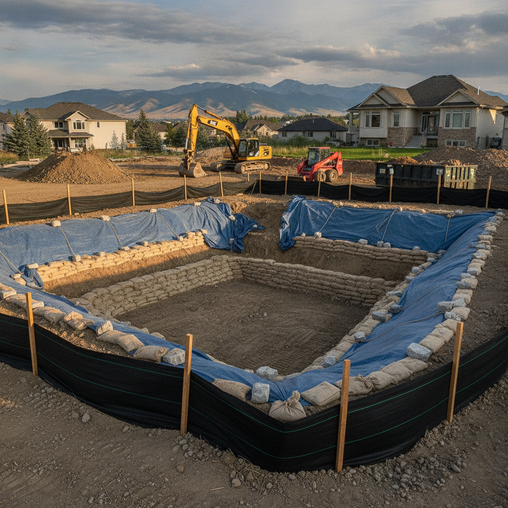 Ensuring Proper Protection of Excavations from Erosion in Calgary: Navigating NBC 4.2.5.6 for Homeowners and Builders