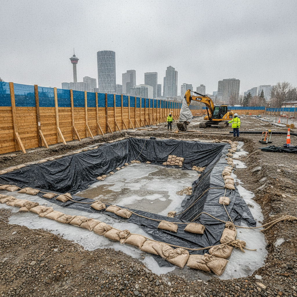 Ensuring Proper Protection of Excavations from Deterioration by Frost, Rain, and Wind in Calgary: Navigating NBC 4.2.5.7 for Homeowners and Builders