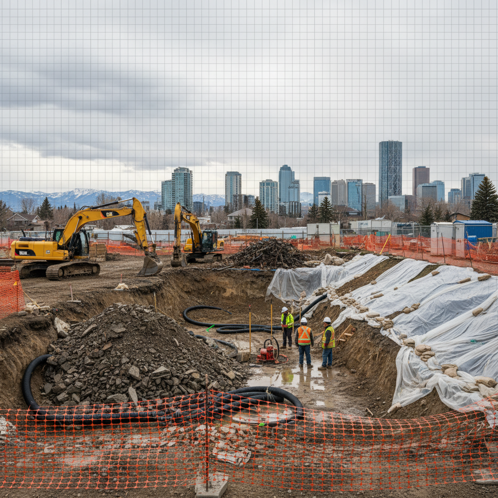 Control of Water Around Excavations: Essential Requirements for Calgary Homeowners and Builders (NBC 4.2.5.5 and 9.14.5)