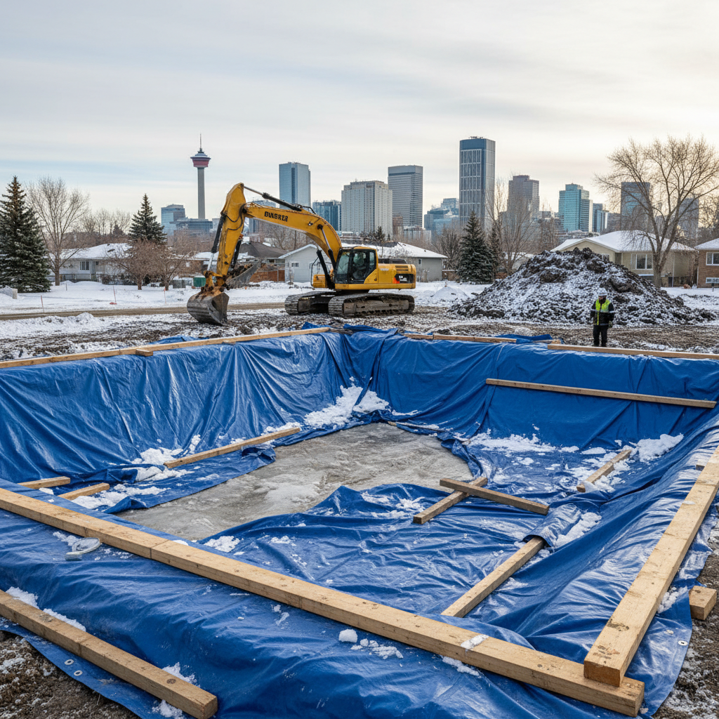 Ensuring Proper Protection from Freezing in Calgary Excavations: A Guide for Homeowners and Builders Navigating NBC 4.2.5.7 and 9.12.1.3