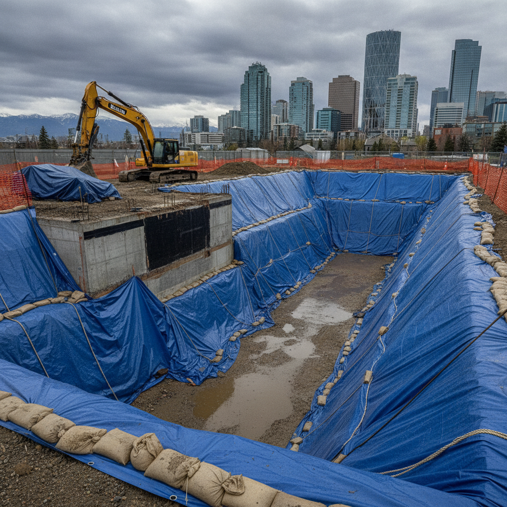 Ensuring Proper Protection of Excavations from Rain and Wind in Calgary: A Comprehensive Guide to NBC 4.2.5.7 for Builders and Homeowners
