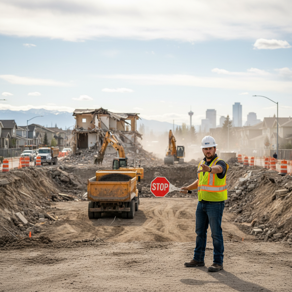 Ensuring Proper Use of Flags for Directing Traffic at Calgary Construction Sites: Navigating NBC 8.2.4.2 for Homeowners and Builders